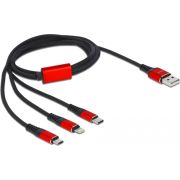 DeLOCK 86709 USB-kabel 1 m USB 2.0 USB A USB C/Lightning Zwart, Rood