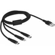 DeLOCK 87155 USB-kabel 1 m USB 2.0 USB A Micro-USB B/Lightning/Apple 30-pin Zwart
