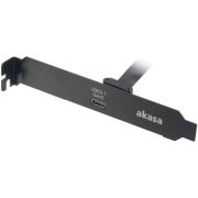 Akasa AK-CBUB37-50BK USB-kabel 0,5 m USB C Mannelijk Zwart