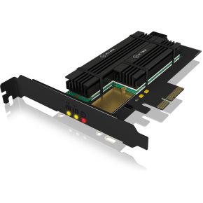ICY BOX IB-PCI215M2-HSL PCIe kaart naar 2x M.2 met heatsink