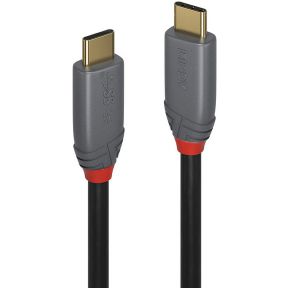 Lindy 36900 USB-kabel 0,5 m USB C Mannelijk Zwart, Grijs