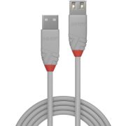 Lindy-Anthra-Line-USB-kabel-0-5-m-USB-A-Mannelijk-Vrouwelijk-Grijs