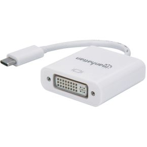 Manhattan 152914 kabeladapter/verloopstukje USB C DVI-I Wit