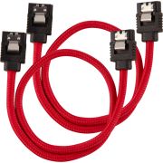 Corsair-CC-8900250-SATA-kabel-2-stuks-0-3-m-Zwart-Rood