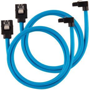 Corsair CC-8900285 SATA-kabel 2 stuks 0,6m, haaks Zwart, Blauw