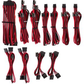 Corsair Premium Individually Sleeved DC Cable Pro Kit, Type 4 (Generation 4), RED/BLACK