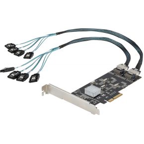 StarTech.com 8 Port SATA PCIe Kaart, PCI Express 6Gbps SATA Uitbreidingkaart met 4 Host Controllers,