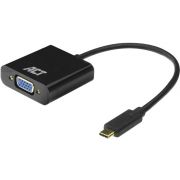 ACT AC7300 video kabel adapter 0,15 m USB Type-C VGA (D-Sub) Zwart