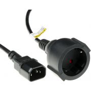 ACT Netsnoer C14 - Type F female (max. stroom 10A) zwart 0,6 m