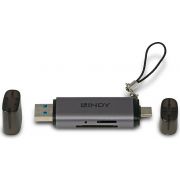 Lindy-43335-geheugenkaartlezer-USB-3-2-Gen-1-3-1-Gen-1-Type-A-Type-C-Zwart-Grijs