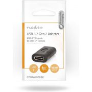 Nedis-USB-Adapter-USB-3-2-Gen-2-USB-C-copy-Female-USB-C-copy-Female-10-Gbps-Vernikkeld-Zwart-Pol