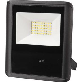 Perel Led Schijnwerper Voor Buitenshuis 30 W Neutraalwit Zwart Microgolfsensor perel kopen in de aanbieding