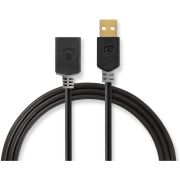 Nedis-USB-Kabel-USB-2-0-USB-A-Male-USB-A-Female-480-Mbps-Verguld-3-0-m-Rond-PVC-Antracie