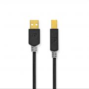 Nedis-USB-Kabel-USB-2-0-USB-A-Male-USB-B-Male-480-Mbps-Verguld-1-0-m-Rond-PVC-Antraciet