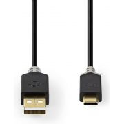 Nedis-USB-Kabel-USB-2-0-USB-A-Male-USB-C-copy-Male-480-Mbps-Verguld-2-00-m-Rond-PVC-Antrac