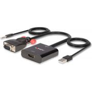 Lindy-38284-video-kabel-adapter-VGA-D-Sub-3-5mm-HDMI-3-5mm-Zwart