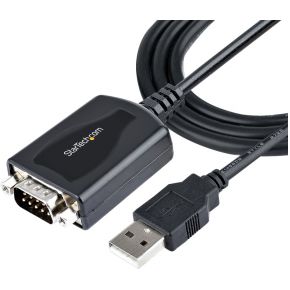 StarTech.com 1m USB Serial Converter Kabel, USB naar Serieel met COM Poort Retention, DB9 Male RS232