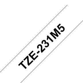 Brother TZE-231M5 labelprinter-tape Zwart op wit