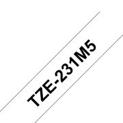 Brother-TZE-231M5-labelprinter-tape-Zwart-op-wit