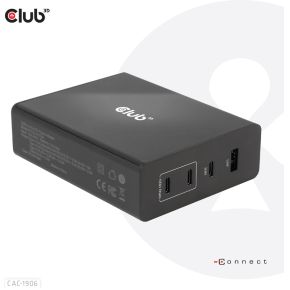 CLUB3D Travel Charger 132W GAN technology, Four port USB Type-A and -C, Power Delivery(PD) 3.0 Suppo