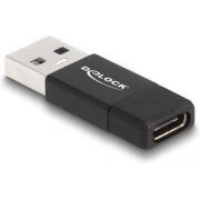 DeLOCK 60001 tussenstuk voor kabels USB A USB C Zwart