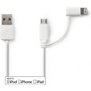 Nedis-2-in-1-Sync-and-Charge-Kabel-USB-A-Male-Micro-B-Male-Apple-Lightning-8-Pins-Male-1-0-m-Wit