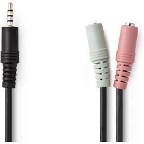 Nedis Audiokabel Headset 35 Mm Male 2X 35 Mm Female 02 M Zwart nedis kopen in de aanbieding
