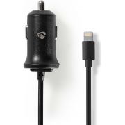 Nedis Auto-oplader | 2,4 A | Vaste kabel | Apple Lightning | Zwart