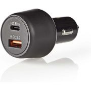Nedis Autolader | 3,0 A | USB (QC 3.0) / USB-C | Power Delivery 30 W | Zwart