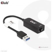 CLUB3D-cac-1420-usb-A-Ethernet-Zwart