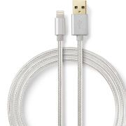 Nedis Data- en Oplaadkabel | Apple Lightning 8-pins male - USB A male | 1,0 m | Aluminium