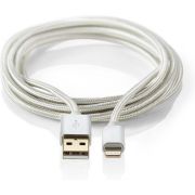 Nedis-Data-en-Oplaadkabel-Apple-Lightning-8-pins-male-USB-A-male-1-0-m-Aluminium