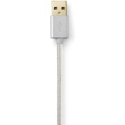 Nedis-Data-en-Oplaadkabel-Apple-Lightning-8-pins-male-USB-A-male-1-0-m-Aluminium