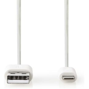 Nedis Data- en Oplaadkabel | Apple Lightning 8-pins male - USB A male | 1,0 m | Wit [CCBW39300WT10]