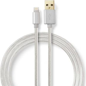 Data- en Oplaadkabel | Apple Lightning 8-pins male - USB A male | 2,0 m | Aluminium