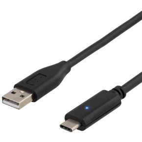 Deltaco USBC-1004 USB-kabel 1 m USB A Zwart
