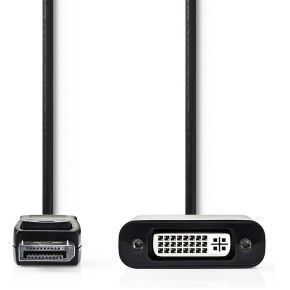 Nedis DisplayPort - DVI-Kabel | DisplayPort Male - DVI-D 24+1-Pins Female | 0,2 m | Zwart [CCGB37250BK02]