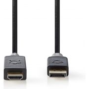 Nedis DisplayPort - HDMI-kabel | DisplayPort male - HDMI™-connector | 2,0 m | Antraciet [CCBW37100AT20]