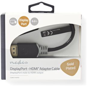 Nedis Displayport Hdmi Kabel Male Uitgang 02 M Antraciet Ccbw37150At02 nedis kopen in de aanbieding
