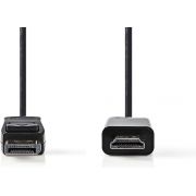Nedis-DisplayPort-HDMI-Kabel-DisplayPort-Male-HDMI-Connector-2-0-m-Zwart-CCGB37100BK20-