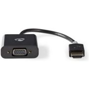 Nedis HDMI - VGA-kabel | HDMI-connector - VGA female + 3,5 mm uitgang | 0,2 m | Antraciet