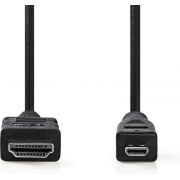 Nedis High Speed HDMI-Kabel met Ethernet | HDMI-Connector - HDMI-microconnector | 2,0 m | Zwart