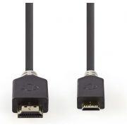 Nedis High Speed HDMI-kabel met Ethernet | HDMI-connector - HDMI-mini-connector | 2,0 m | Antraci