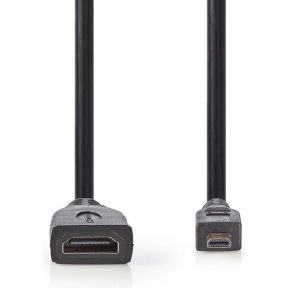 Nedis High Speed HDMI-kabel met Ethernet | HDMI-micro-connector - HDMI female | 0,2 m | Zwart