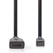 Nedis High Speed HDMI-kabel met Ethernet | HDMI-micro-connector - HDMI female | 0,2 m | Zwart