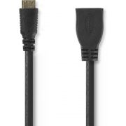 Nedis-High-Speed-HDMI-kabel-met-Ethernet-HDMI-mini-connector-HDMI-female-0-2-m-Zwart