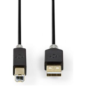 Nedis Kabel USB 2.0 | A male - B male | 2,0 m | Antraciet [CCBW60100AT20]