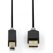 Nedis Kabel USB 2.0 | A male - B male | 3,0 m | Antraciet [CCBW60100AT30]