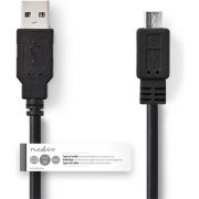 Nedis-Kabel-USB-2-0-A-male-Micro-B-male-3-0-m-Zwart