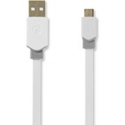 Nedis-Kabel-USB-2-0-A-male-Micro-B-male-1-0-m-Wit